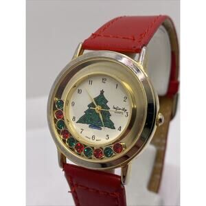 Vintage Holiday Christmas Womens Quartz Fashion Watch Works New Battery!